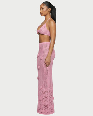 Vestido midi con flecos y escote pronunciado de LIRRA