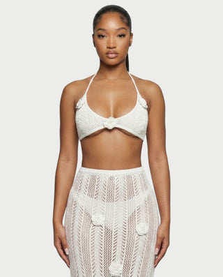 Vestido midi con flecos y escote pronunciado de LIRRA