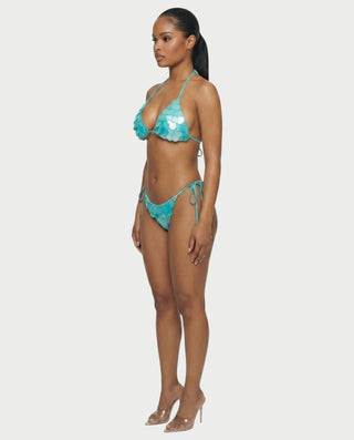 RIVENA Sequin Shell Triangle Bikini Set