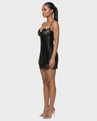 LIBBY Midnight Lace Corset Bodycon Mini Dress