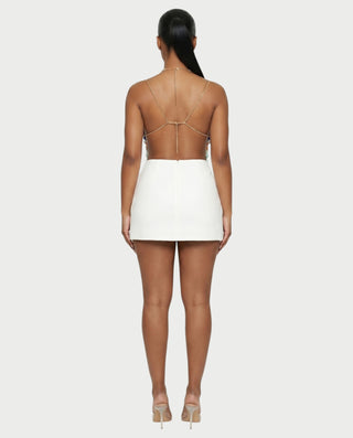 FAVINA Beaded Fringe Chain Strap Bralette Top