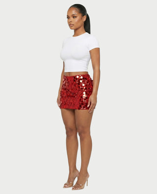 MARIMA Sequin Disc Embellished Mini Skirt