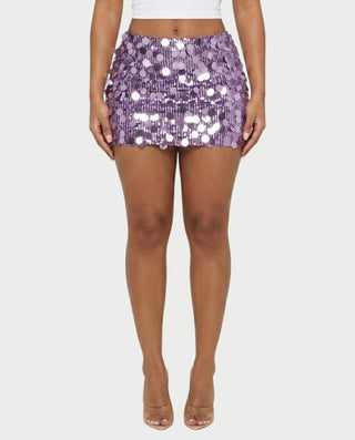 MARIMA Sequin Disc Embellished Mini Skirt