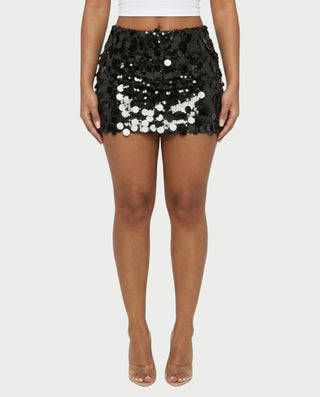 MARIMA Sequin Disc Embellished Mini Skirt