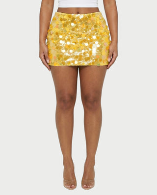 MARIMA Sequin Disc Embellished Mini Skirt