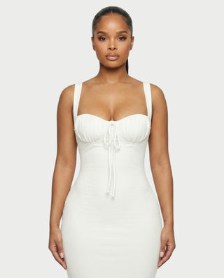 Vestido midi ajustado con cola de pez BIANCA