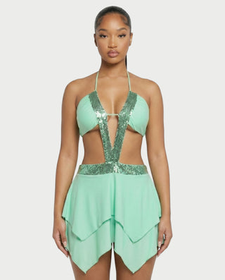 Vestido mini de vendaje AQUINO