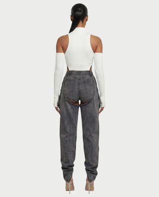 NAMI Distressed Denim Chaps Pants