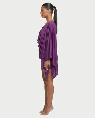ORIEN Cowl Neck Draped Mini Dress
