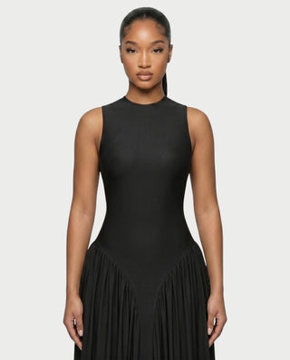 ELVANA Sleeveless Flow Draped Maxi Dress