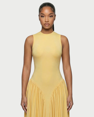 ELVANA Sleeveless Flow Draped Maxi Dress