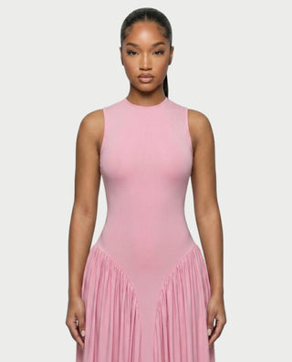 ELVANA Sleeveless Flow Draped Maxi Dress