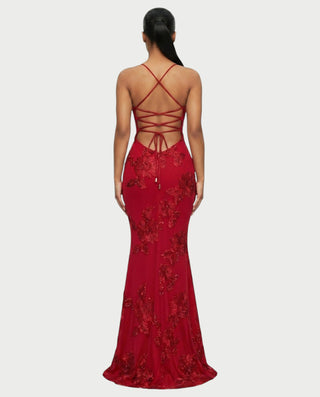 Vestido largo plisado con degradado LIVIANA