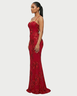 Vestido largo plisado con degradado LIVIANA
