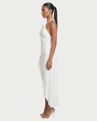 LATRINA Floral Halter Ruffle Midi Dress