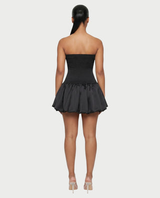 OVIDA Satin Bubble Hem Corset Mini Dress