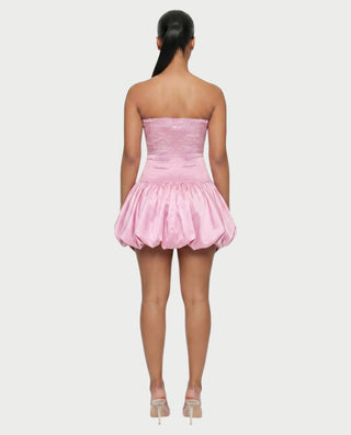 OVIDA Satin Bubble Hem Corset Mini Dress