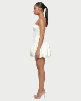 OVIDA Satin Bubble Hem Corset Mini Dress