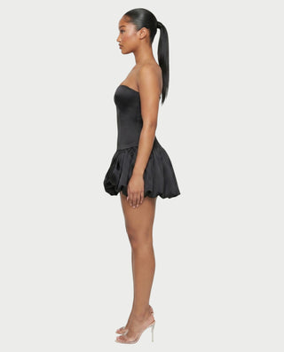 OVIDA Satin Bubble Hem Corset Mini Dress