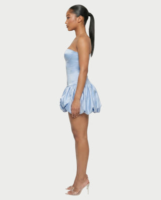 OVIDA Satin Bubble Hem Corset Mini Dress