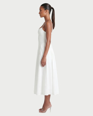 VESSA Lace-Up Back Corset Midi Dress