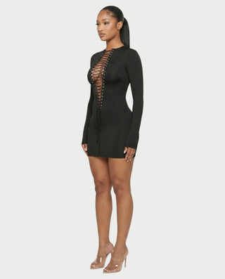 Vestido mini ajustado con cordones MITCH