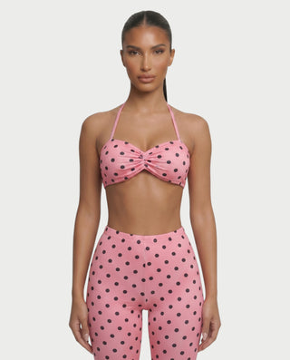 DARYA Polka Dot Bandeau Halter Top & Capri Pants Set