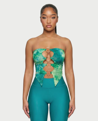 ELLIE Strapless Ring Detail Top & Capri Pants