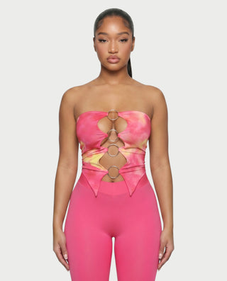 ELLIE Strapless Ring Detail Top & Capri Pants