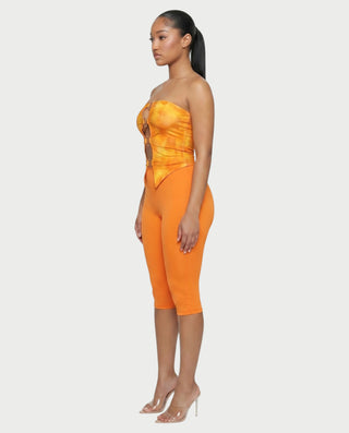 ELLIE Strapless Ring Detail Top & Capri Pants