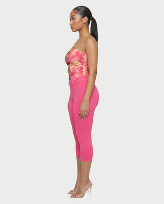 ELLIE Strapless Ring Detail Top & Capri Pants