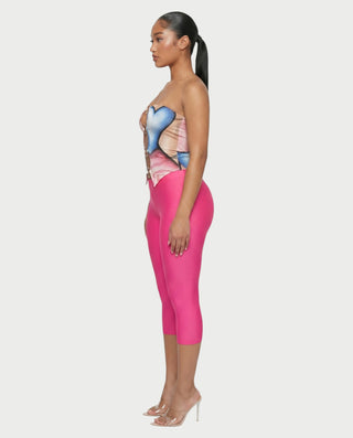 ELLIE Strapless Ring Detail Top & Capri Pants
