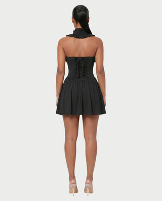 AZOURA Halter Ruffle Flare Mini Dress