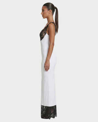 PERENA Lace Trim Bodycon Maxi Dress