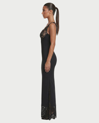 PERENA Lace Trim Bodycon Maxi Dress