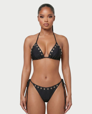 AZYRIA Eyelet Tie-Side Bikini Set