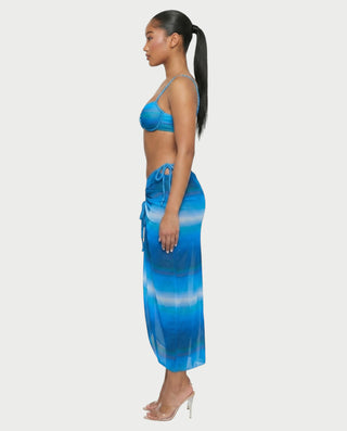 TINSLEY Ombre Twist Bikini & Sarong Three-Piece Set
