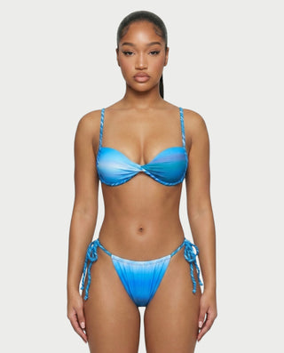 TINSLEY Ombre Twist Bikini & Sarong Three-Piece Set