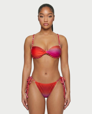 TINSLEY Ombre Twist Bikini & Sarong Three-Piece Set