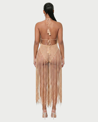 KAILEY Fringe Crochet Cover-Up Jumpsuit