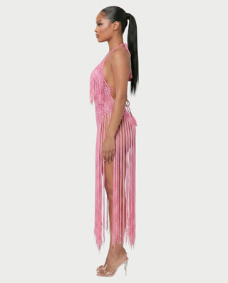 KAILEY Fringe Crochet Cover-Up Jumpsuit