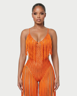 KAILEY Fringe Crochet Cover-Up Jumpsuit
