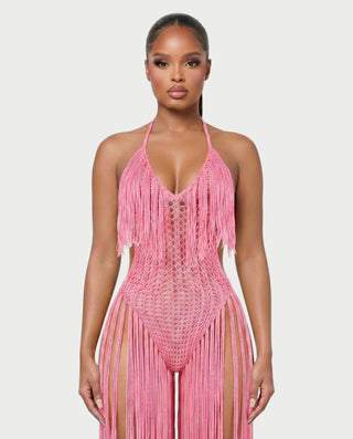 KAILEY Fringe Crochet Cover-Up Jumpsuit