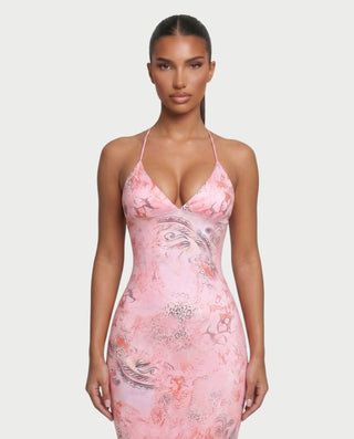 PALMER Butterfly Lace Back Maxi Dress