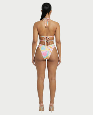 ROVELA Pastel Swirl Ring Detail Bikini Set