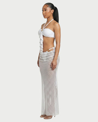 GANIYA Bandeau Bikini Top & Maxi Skirt Three-Piece Set