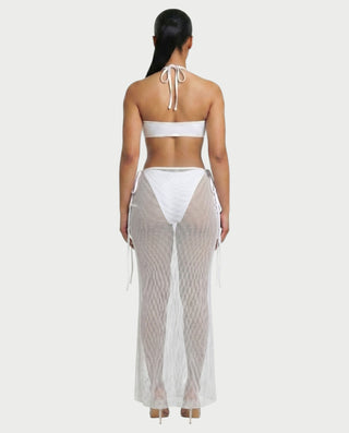 GANIYA Bandeau Bikini Top & Maxi Skirt Three-Piece Set