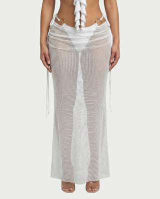 GANIYA Bandeau Bikini Top & Maxi Skirt Three-Piece Set