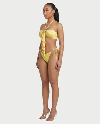 GANIYA Bandeau Bikini Top & Maxi Skirt Three-Piece Set