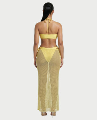 GANIYA Bandeau Bikini Top & Maxi Skirt Three-Piece Set